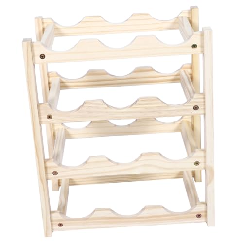 Soporte para botellas de vino de madera sólida miniatura 1