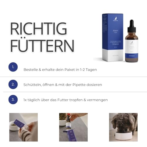 dogsome Atem Liquid Unterstützung der Atemwege deines Hundes | Husten und Schnupfen beim Hund | Hustensaft für Hunde | von Tierärzten entwickelt