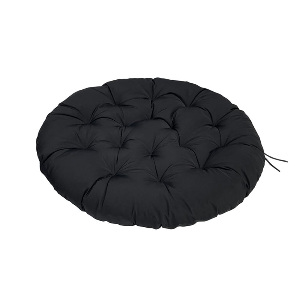 Papasan Stuhlkissen, dick gepolstertes rundes Kissen, weiche Eierwippe, bequemes Sitzkissen für drinnen und draußen zum Entspannen Kissen für Terrasse (schwarz, 90 cm)