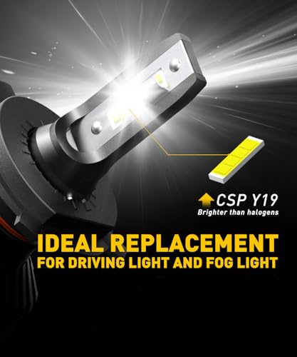 Image of AUXITO H4 9003 HB2 LED Bulbs, 700% Brightness 6500K Cool White, Angle Adjustable Canbus H4 Replacement, Play and Plug, Off-road Use Pack of 2