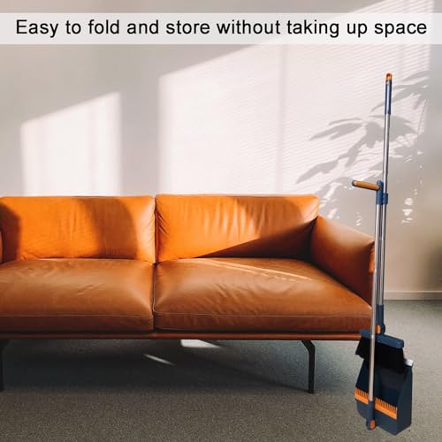 YGNNBC Besen und Kehrschaufel Kit Vertikal Langstiel Besen Kit Kehrschaufel Kombination für Haushalt Reinigung und Kehren. (Blau) – Bild 7