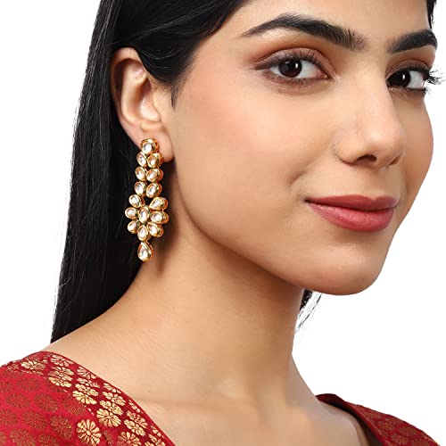 Kundan Plated Brass Earrings