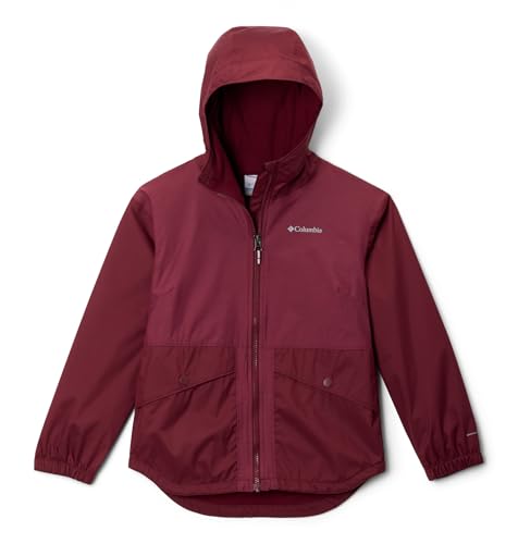 Columbia Youth Rainy Trails II Fleece Lined Waterproof Rain Jacket, Rich Wine, Medium