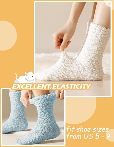 Image of Josnown Fuzzy Socks for Women Cozy Soft Fluffy Slipper Warm Winter Plush Sleep Socks Christmas Gifts for Women