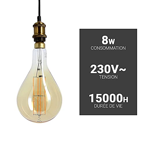 Grosse ampoule vintage E27 LED éclairage 320° sans zone d'ombre - 5