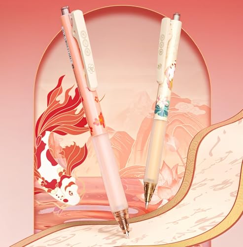 Bolígrafos retráctiles de gel M&G Lucky Koi, punta fina 0.5mm, tinta negra, pack 4 miniatura 3