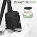 SUIKIHUM Mini Sling Bag for Men Women, Small Travel Fanny Packs Crossbody Anti Theft Reversible Nylon Chest Bag for Running Hiking (Black)