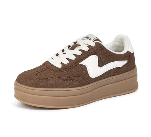 LUCKY STEP Suede Platform Sneakers