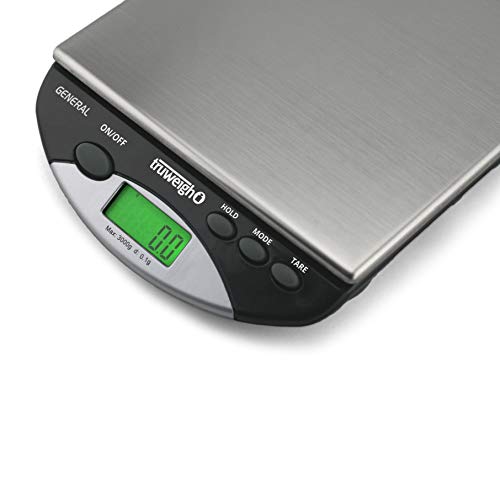 Truweigh General Compact Bench Scale - (3000G X 0.1G - Black) - Digital Kitchen Scale - Shipping Scale - Large Kitchen Scale - Digital Postal Scale - Large Food Scale - Professional Digital Scale #TOP2