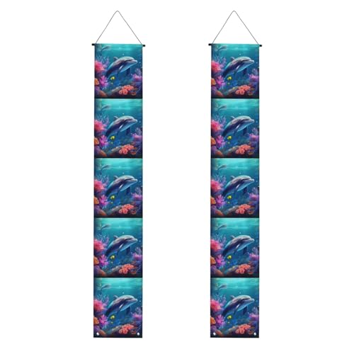 Bannière de porche dauphins réutilisable pour portes d'entrée de fête