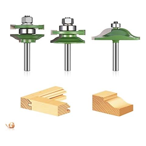 45 Grad Lock Miter Router Bit, 3tlg Nutfräser mit 8mm Schaft, T-Form Cutter für Graviermaschine Trimmmaschine Holzarbeiten Cover