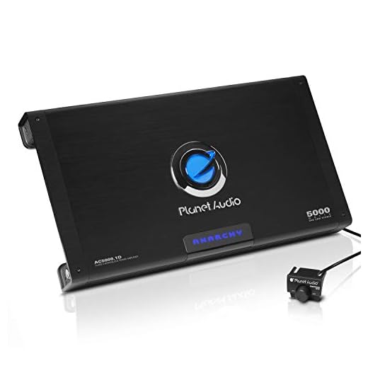 Planet Audio AC5000.1D Class D Car Amplifier - 5000 Watts Max Power, 1 Ohm Stable, Monoblock, Mosfet Power Supply, Remote Subwoofer Control