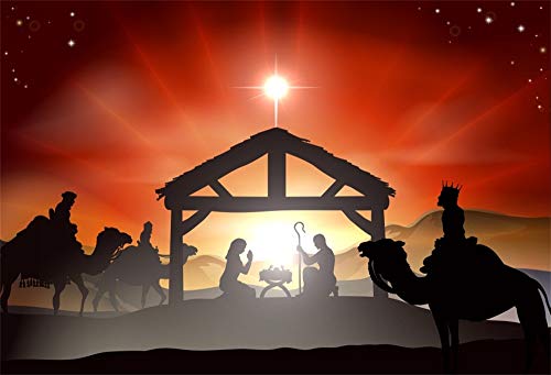 LFEEY 7x5ft Christmas Nativity Scene Backdrop for Photography Bible Story