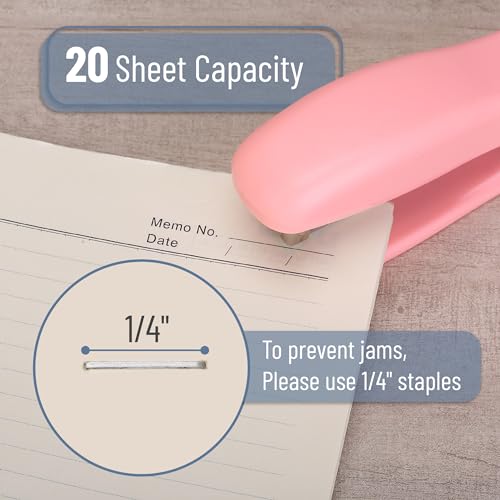 Mr. Pen- Staplers for Desk, 2 Pack With 200 Staples, 20 Sheet Capacity, Pink, Office Stapler Set - Image 6