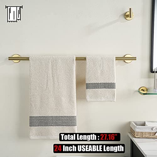 Jqk TB110L24-BG Bath Towel Bar, 24 Inch Brushed Light Gold Towel Rack Bathroom thumb #2