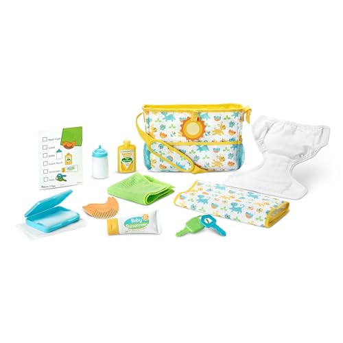 Melissa & Doug Mine to Love Travel Time Play Set for Dolls with Diaper Bag, Bottle, Sunscreen, More (17 pcs) - Baby Doll Accessories, Baby Doll Sets for Kids Ages 3+ - image 3