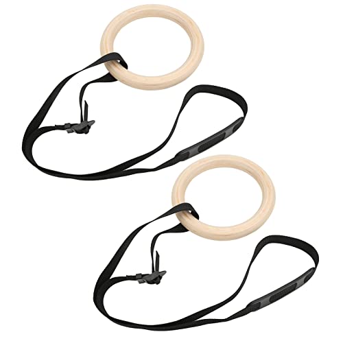 Anillas gimnásticas de madera TANIQIACA con correas ajustables miniatura 3
