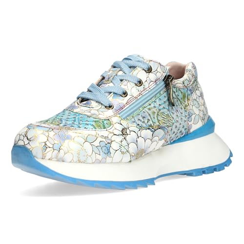 LAURA VITA Chaussures à Lacets Sneaker pour Femmes TELLAO 17, Pointure:38 EU, La Couleur:Bleu
