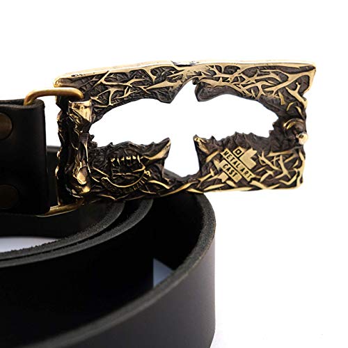 Leather belt with Crow belt buckle, Mythical black bird handmade solid brass belt buckle on calfskin strap for men and women3