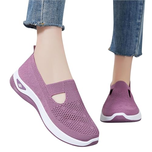 Women's Mesh Shoes Comfortable Soft Bottom Breathable Walking Shoes Large Size Casual One Stirrup Flat Shoes2