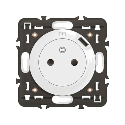 LEGRAND - Prise Electrique Murale avec Terre Céliane Surface avec Prise Chargeur USB 7,5W intégré - Prise Affleurante avec Socle Rétractable - A compléter...