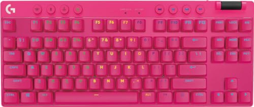 PRO X TKL LIGHTSPEED tastiera gaming wireless, design ultraportatile senza tastierino numerico, LIGHTSYNC RGB, tasti PBT, switch tattili (GX Brown), US International QWERTY, PC - Magenta - Tastiera gaming - Immagine 1