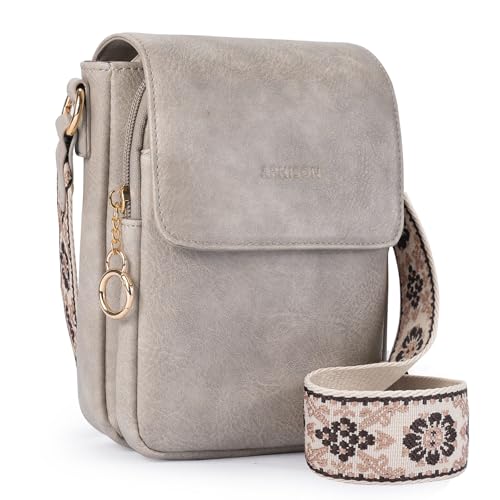 APHISON kleine Handytasche zum Umhängen rfid blocker Umhängetasche für Handy veganem Leder Crossbody Bag Damen mit Geldbörse Verstellbar Breiter Gurt abnehmbarer Schultergur