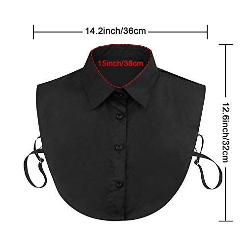 PHOGARY 2 Pieces Fake Collar Detachable Dickey Collar for Women, Detachable Pointed Collar Classic Fake Doll Shirt Blouse Collared Shirt Attachment Undershirts for Girls, One Size (White/Black)4