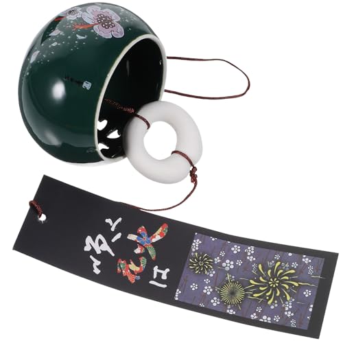 Tofficu Carillon Vent Céramique Japonais Décoration Suspendue Légère pour Jardin Maison Patio