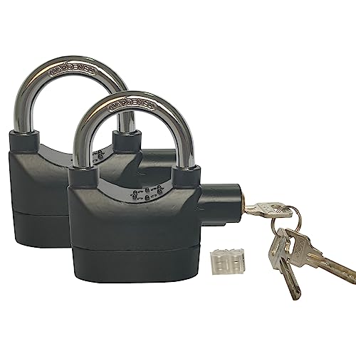 LianShi Alarm Lock 110dba Universal Security Alarm Lock System Anti-Theft for Door Motor Bicycle Padlock with 3 Keys (2PCS)