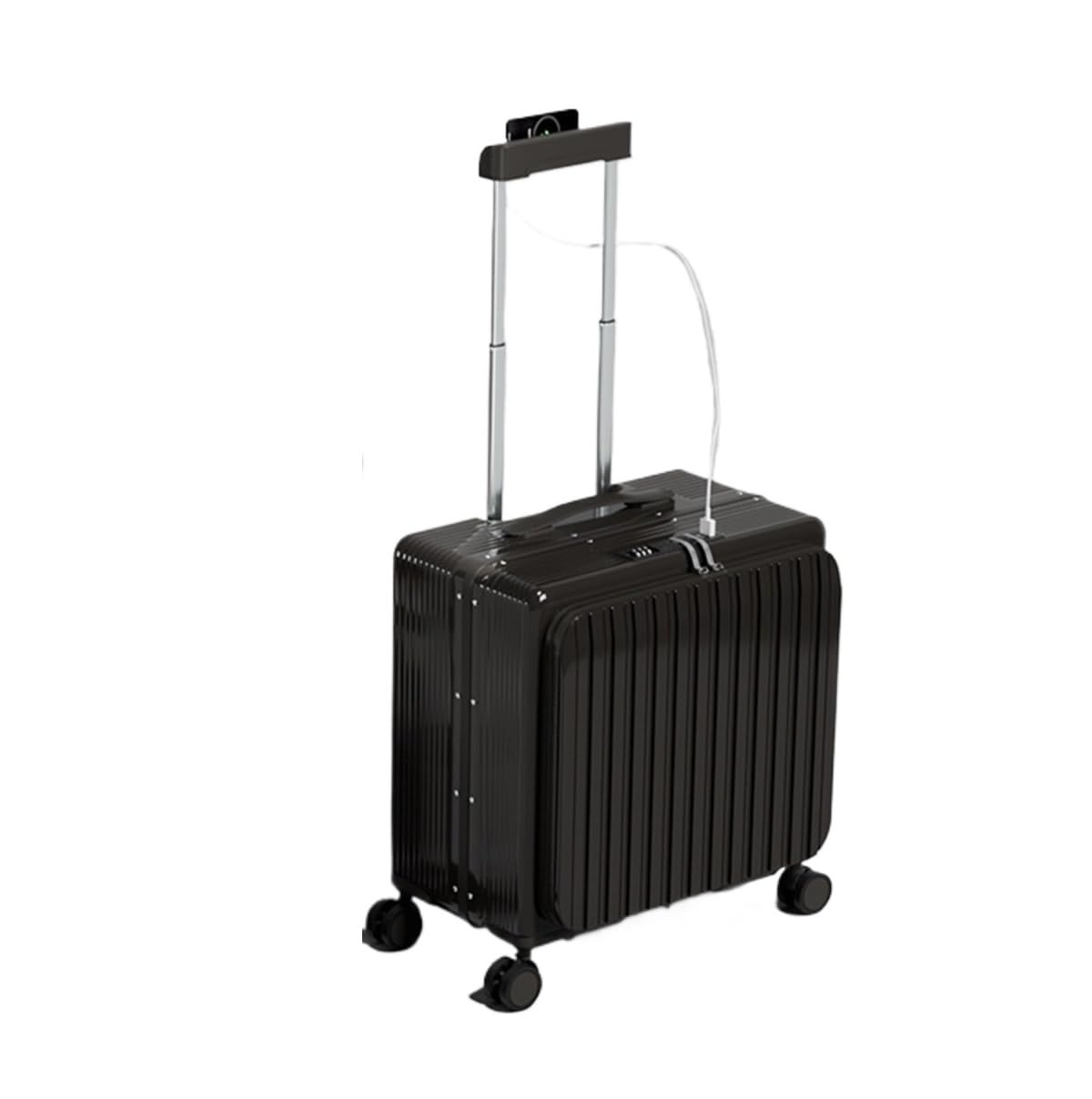 Maleta Maleta Portátil con Compartimento Profundo For Equipaje De Mano For Viajes Negocios Maletas De Viaje(Black,18inch)