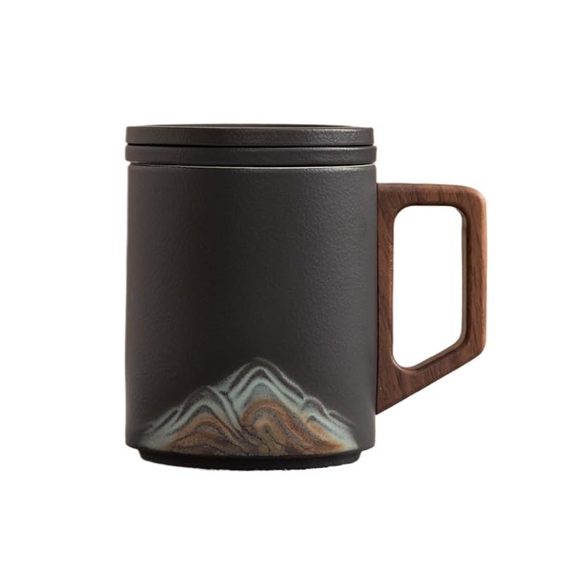Tasse à thé Tasse à thé en céramique avec filtre et séparation for usage personnel et bureau, légère et luxueuse Récipient de trempage(A)