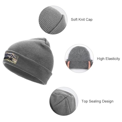 YUXBVKRS Labrador Puppy Beanie Mützen – Weiche Unisex Wintermütze & Manschetten Strickmütze Schädel Kappe für Damen & Herren, Charcoal-Labrador Puppy, Einheitsgröße