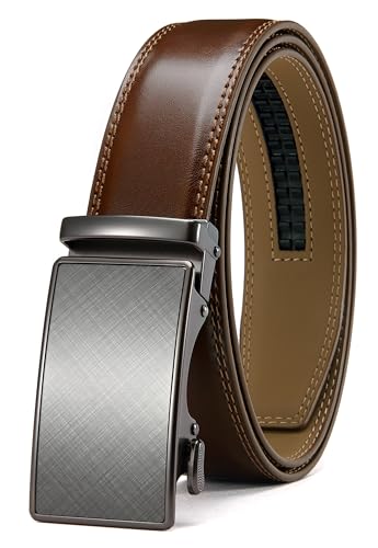 CHAOREN Mens Belt - Mens Ratchet Belt Leather 1 3/8 for Dress Pant - Micro Adjustable Belt Fit Everywhere