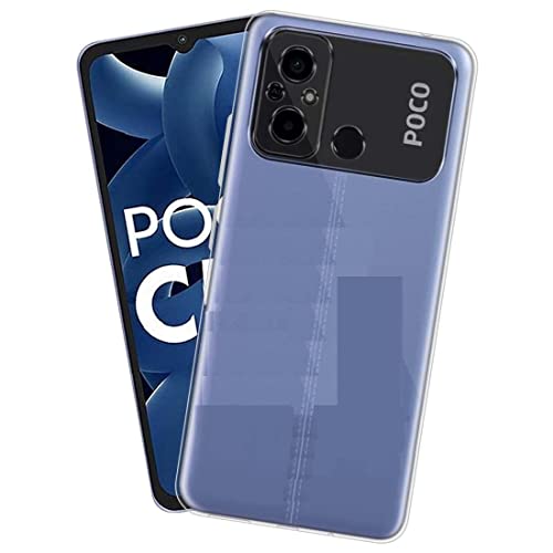 Image of COVERBLACK Rubber Back Cover for Mi MZB0DDPIN / Poco C55 / Poco C55 - Transparent