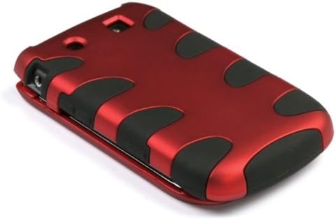 MyBat BB9800HPCSK002NP Titanium Fishbone Protective Case for BlackBerry Torch 9800-1 Pack - Retail Packaging - Red/Black