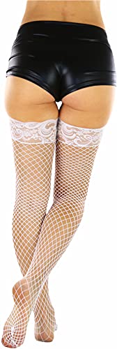 Image of ToBeInStyle Women's Vibrant Large Net Fishnet Thigh High Elastic Nylon Novelty Stockings