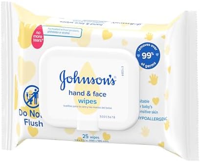 Johnson's Baby Disposable Hand & Face Cleansing Wipes, Pre-Moistened Wipes Gently Remove 99% of Germs & Dirt from Delicate Skin, Paraben-, Phthalate- & Alcohol-Free, Hypoallergenic, 25 Count - 5