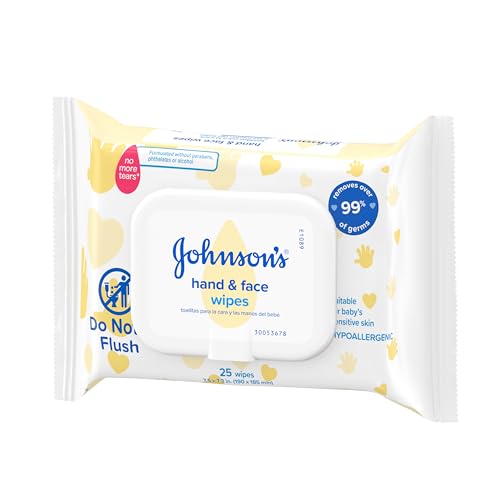 johnson39s baby disposable hand amp face cleansing wipes pre-moistened wipes gently remove 99 of germs amp dirt from delicate skin paraben- phthalate- amp alcohol-free hypoallergenic 25 count