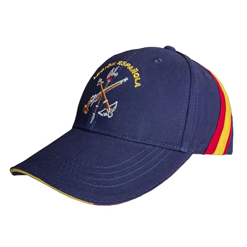 Gorra Legion Bandera de España, Ajustable, Gorra 6 Paneles 100% algodón Peinado, Gorras de Hombre Beisbol,Golf, Pádel, Deportiva,Tenis y Uso Diario,Navidad (FR/ES, Letras, Talla única, Azul marino)
