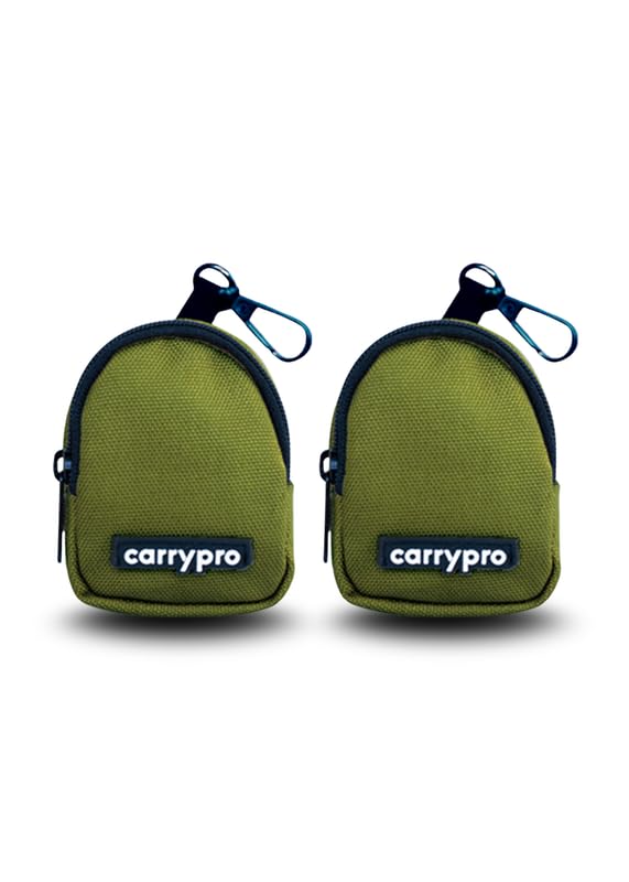 Image of CarryPro PRO Coin Pouch with Zipper for Multipurpose Usage for Adults and Kids, Medium Size, Pack of 2 (Olive Green)