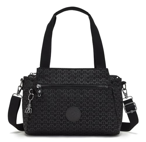 Kipling Elysia Bandolera Mediana, Bolsos de Hombro, Signature Emb (Negro) Kipling Elysia Bandolera Mediana, Bolsos de Hombro, Signature Emb (Negro)