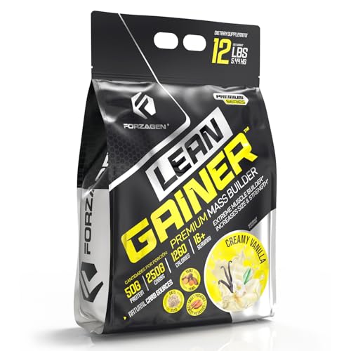 Forzagen Lean Gainer Premium Mass Builder | Mass Gainer Protein Powder for Men & Women (12 Lbs, Creamy Vanilla)
