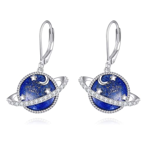 Boucles d'oreilles Saturne en argent 925, le cadeau céleste idéal pour femme