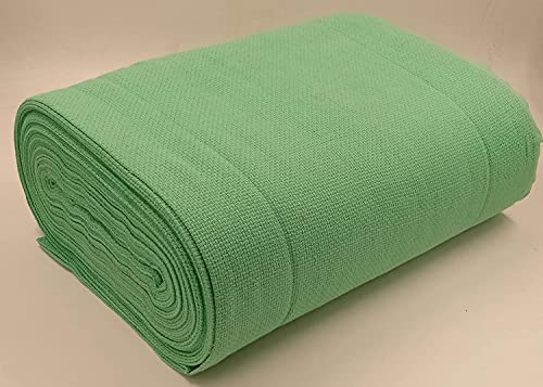 Image of M Fabrics 3 Meters Green Aida Matty Fabric 8 Count 34 Inch Width | Cotton Cross Stitch Embroidery Cloth Soft Needlework Fabric for Cushion Covers Table Covers Craft Sewing - 3 Meters Green