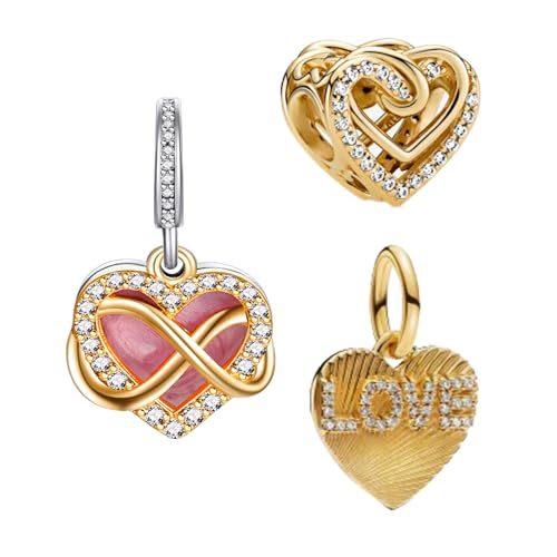 Image of YUMINN Travel Luggage Aeroplane Charm for Women's Bracelets & Necklaces Dangle Pendant for Christmas Valentine's Day Mother's Day Jewellery Gifts for Girls, Sterling Silver, Cubic Zirconia