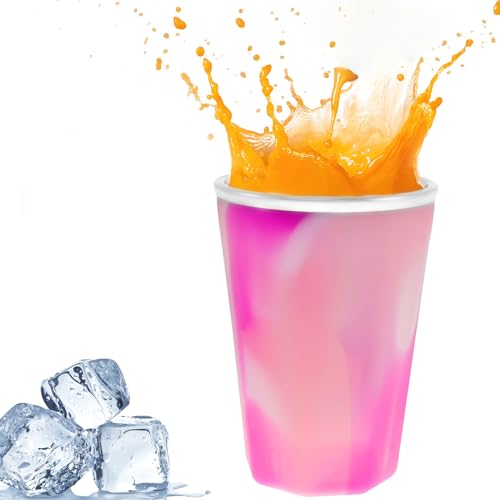 LCZNXJJY Wine Freeze Cooling Cup Stainless Steel Wine Tumbler w Lid 11oz Quick Cooling Refrigeration Cup Silicone Freezer Cup to Keep Drinks Cold for Hot & Cold Drinks,Coffee Wine Cocktails (Camo Red)