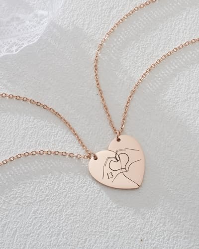 13 Heart Hands Matching Necklace for 2 Girl BFF Sister Taylor Inspired Merch Friendship Stuff Jewelry Gift for 2 Swifties Music Lover.4