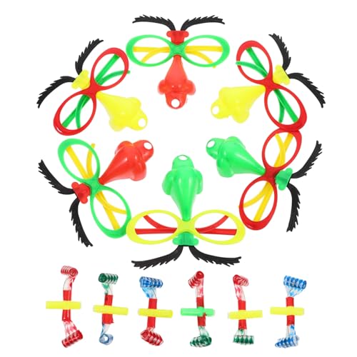 Ciieeo Funny Nose Glasses Set 6pcs Costume Party Eyewear Blowers Adult Silly Sunglasses for Cosplay