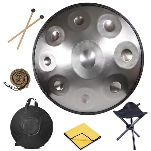 Handpan Drum Set 22 pulgadas 10 notas D menor plata miniatura 1